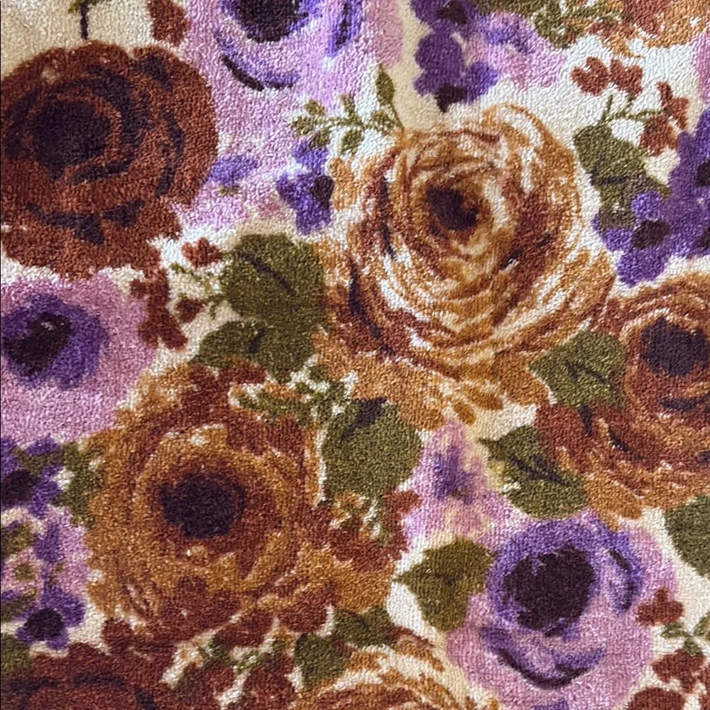 Vintage 70s JC Penny Fashion Manor Floral Patterned Fringe Hand Towels